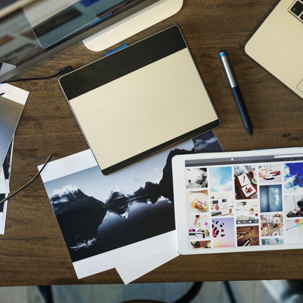 Digital Tablet Photography Design Studio Editing Concept